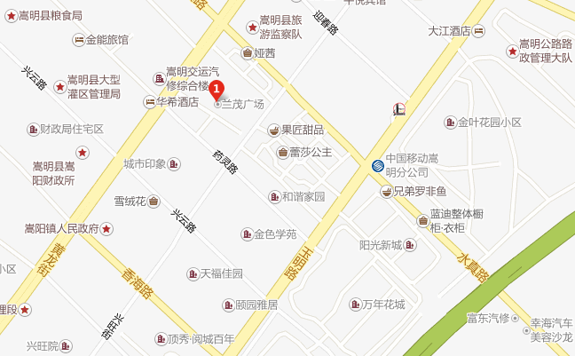 嵩明县兰茂广场交通路线指引图片