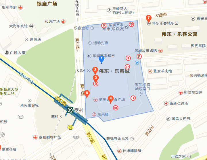 青岛李村乐客城交通路线指引图片