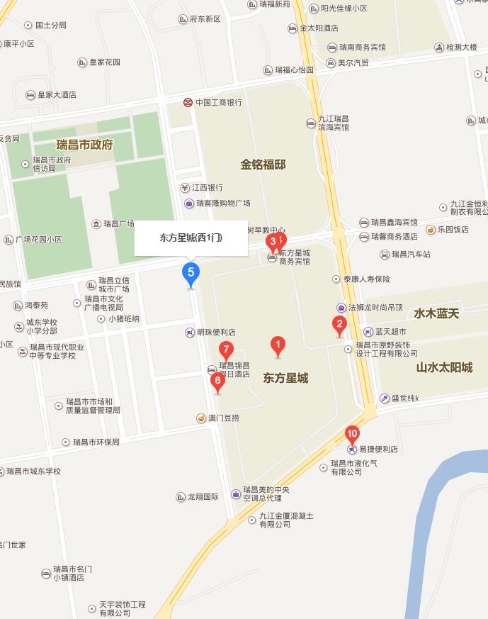 九江瑞昌东方星城交通路线指引图片