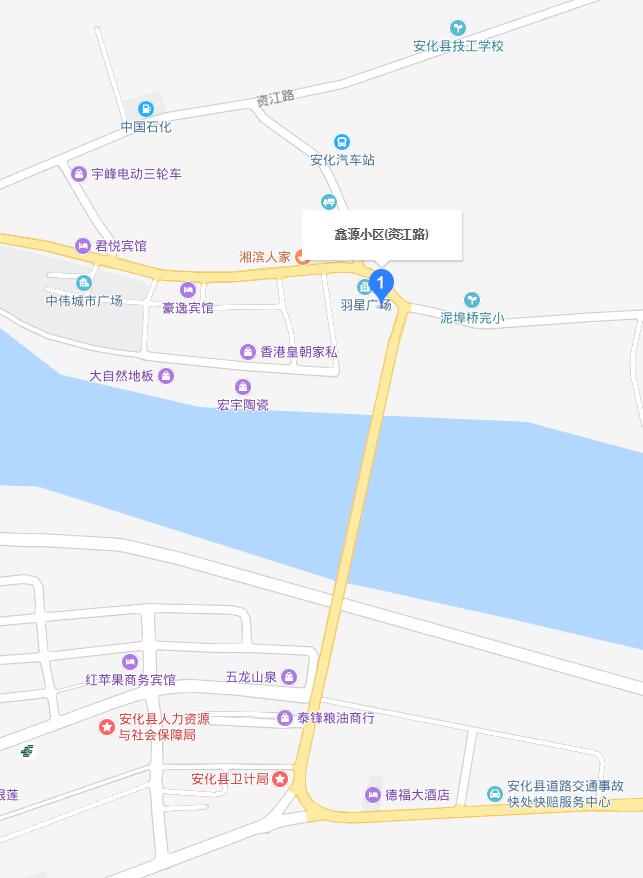 益阳安化县东坪镇鑫源小区交通路线指引